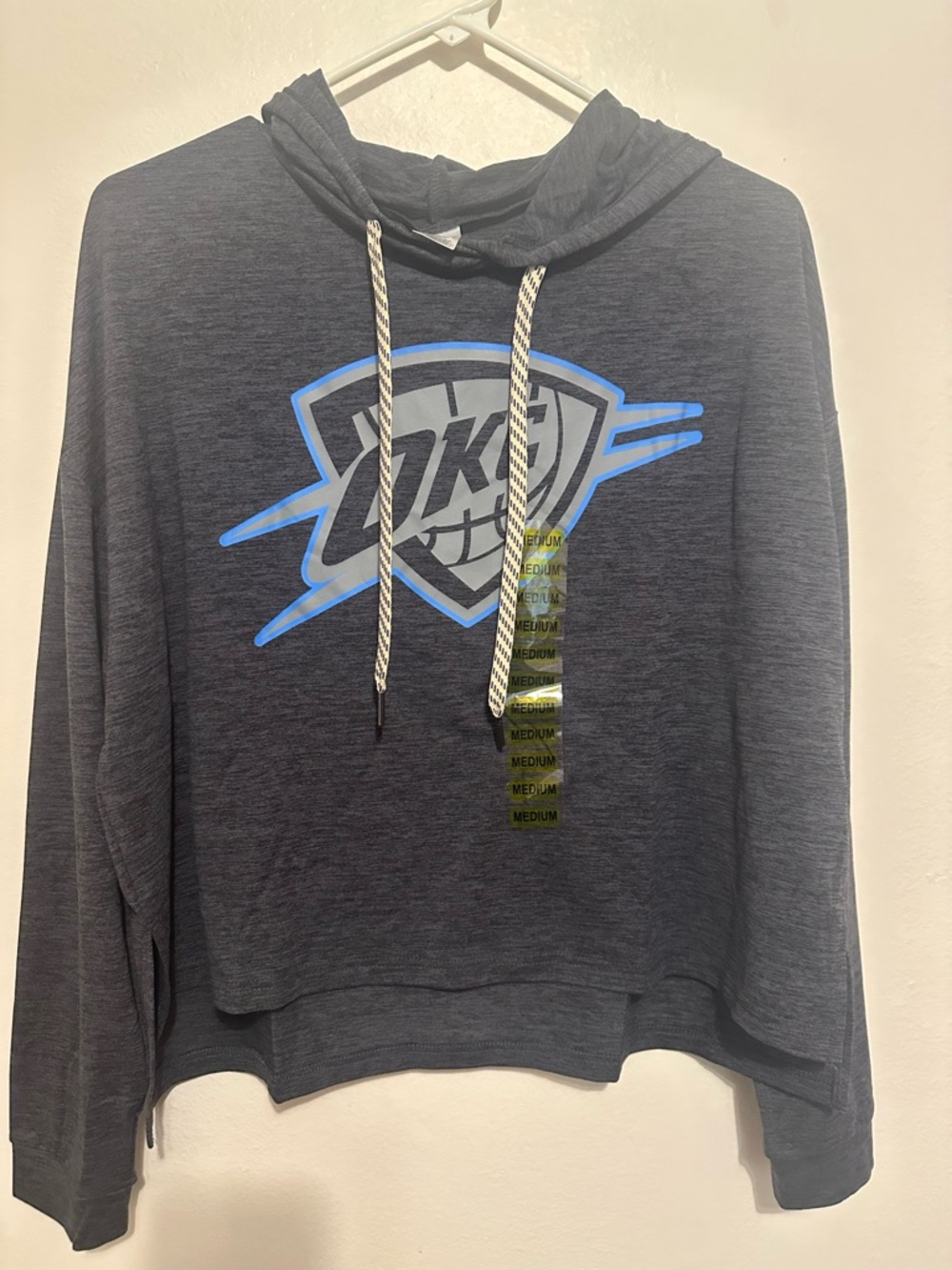 OKC Thunder Women's Hoodie Blue Gray Medium NBA